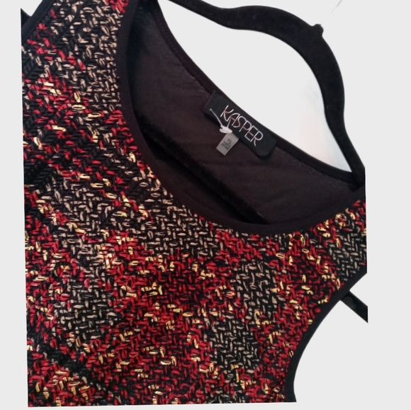 Kasper Women's Sleeveless Top/ Shirt Black/ Red/ Gold Color PS Size - Picture 3 of 10
